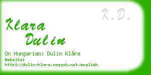 klara dulin business card